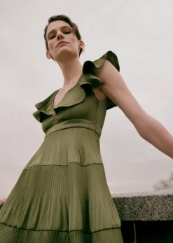 Women Derek Lam Dresses & Skirts<Persis Pleated Ruffle Dress