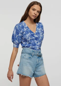Women Derek Lam Tops<Ray Puff Sleeve Henley Top