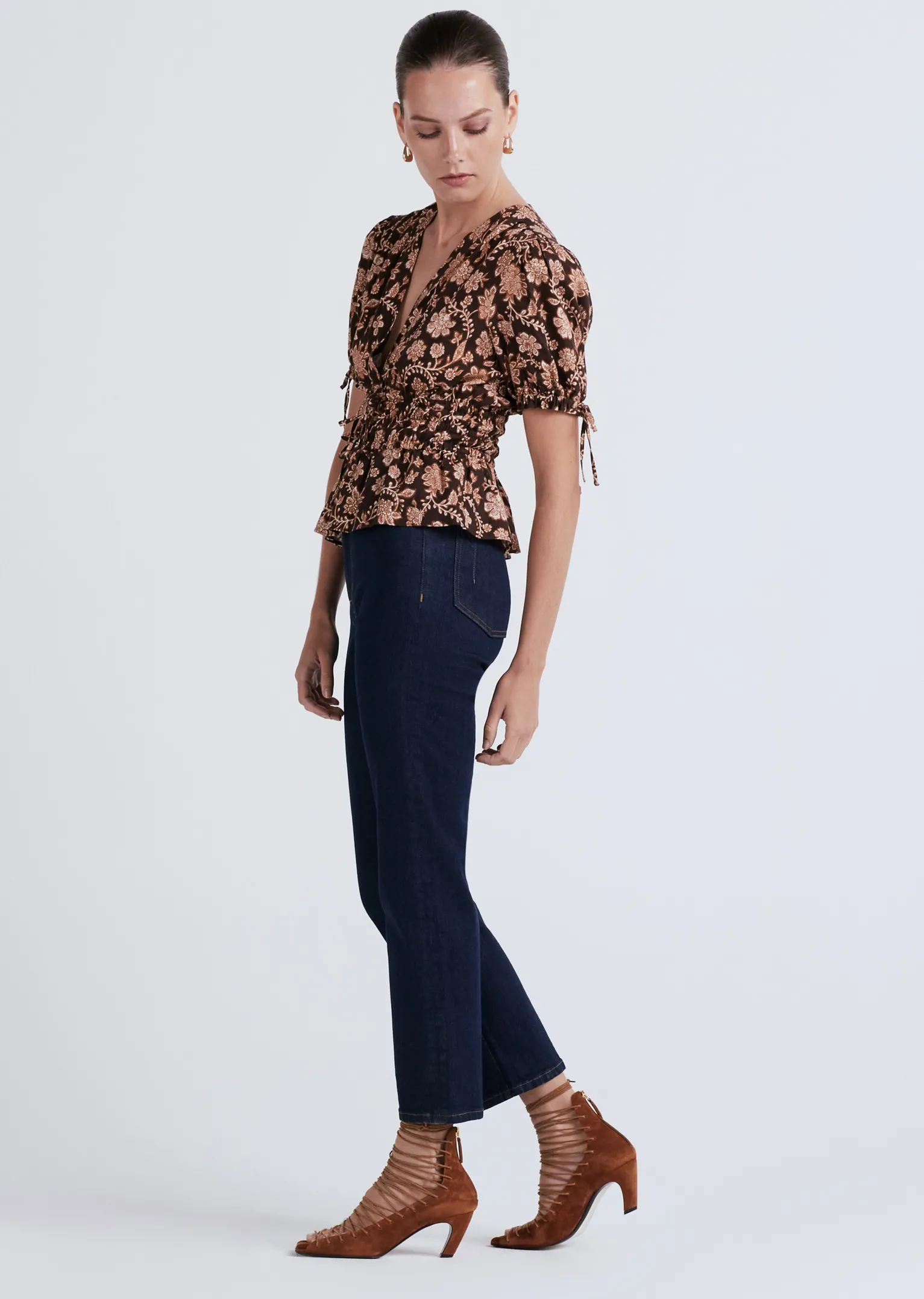 Women Derek Lam Tops<Rhea Puff Sleeve V-Neck Top