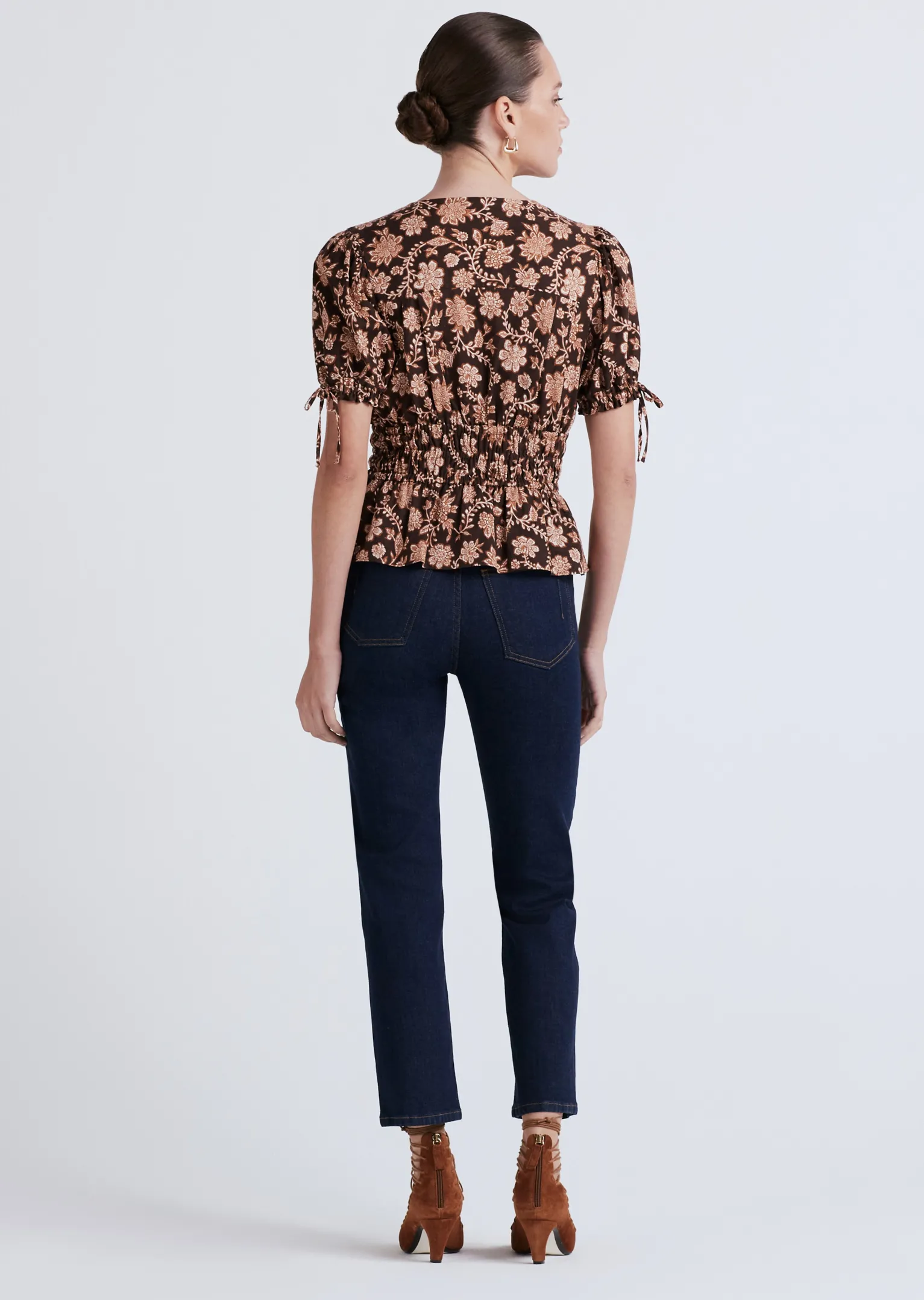 Women Derek Lam Tops<Rhea Puff Sleeve V-Neck Top