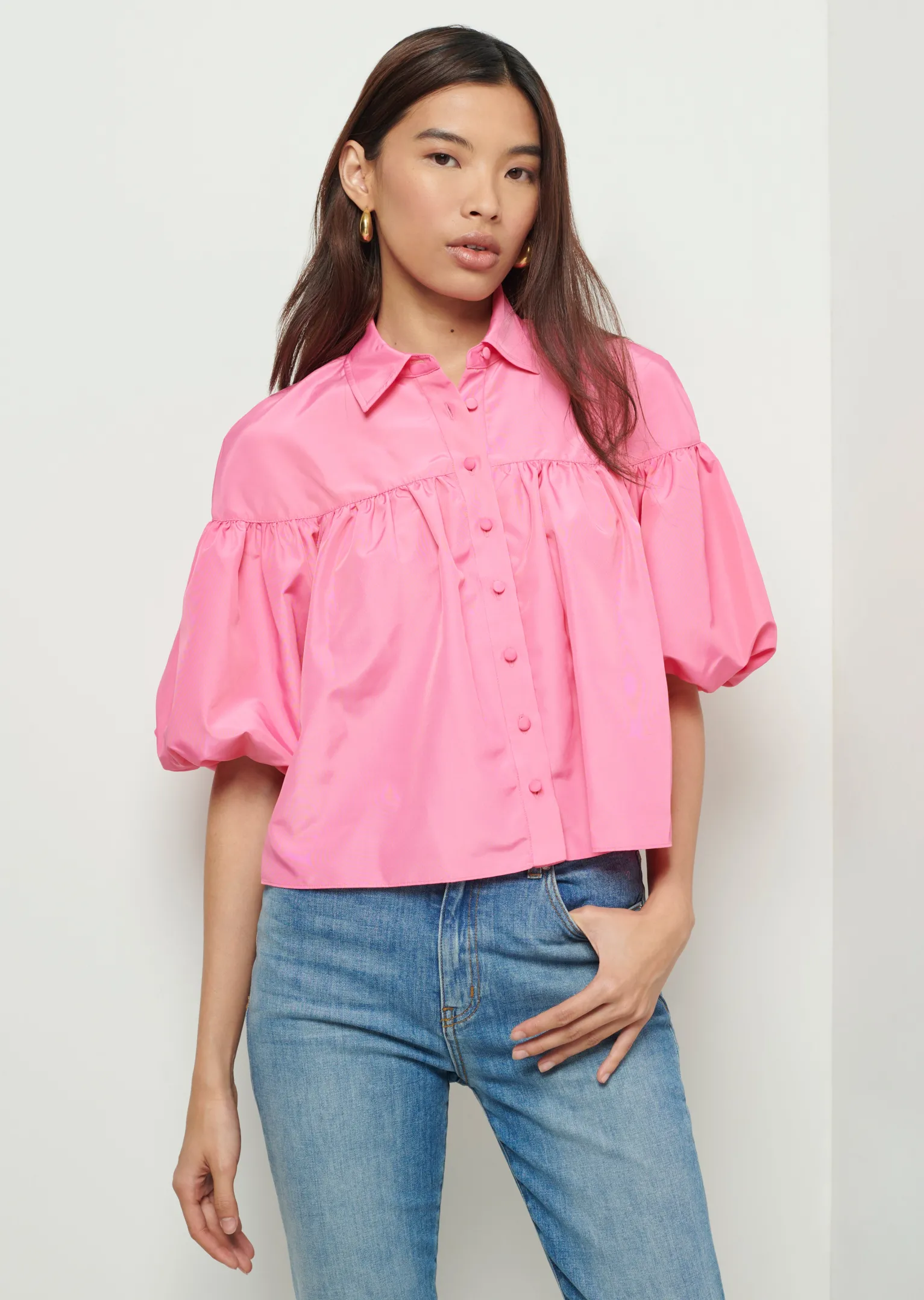 Women Derek Lam Tops<Rosa Balloon Sleeve Shirt