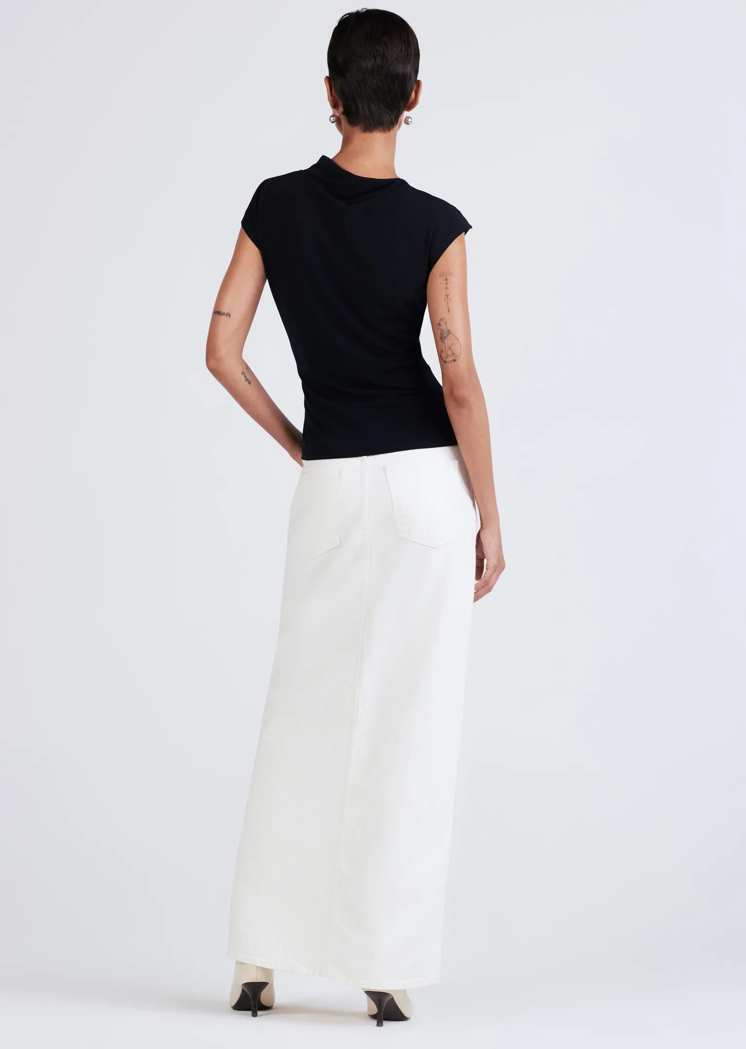 Women Derek Lam Tops<Sasha Cap Sleeve Ruched Tee