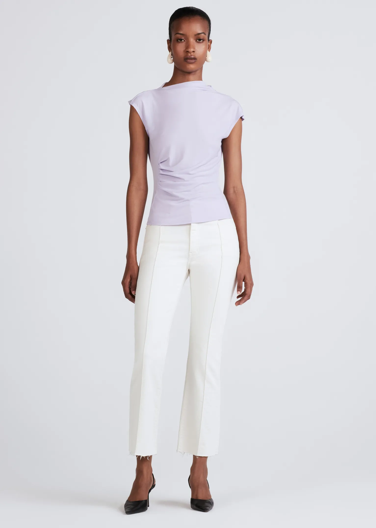 Women Derek Lam Tops<Sasha Cap Sleeve Ruched Tee