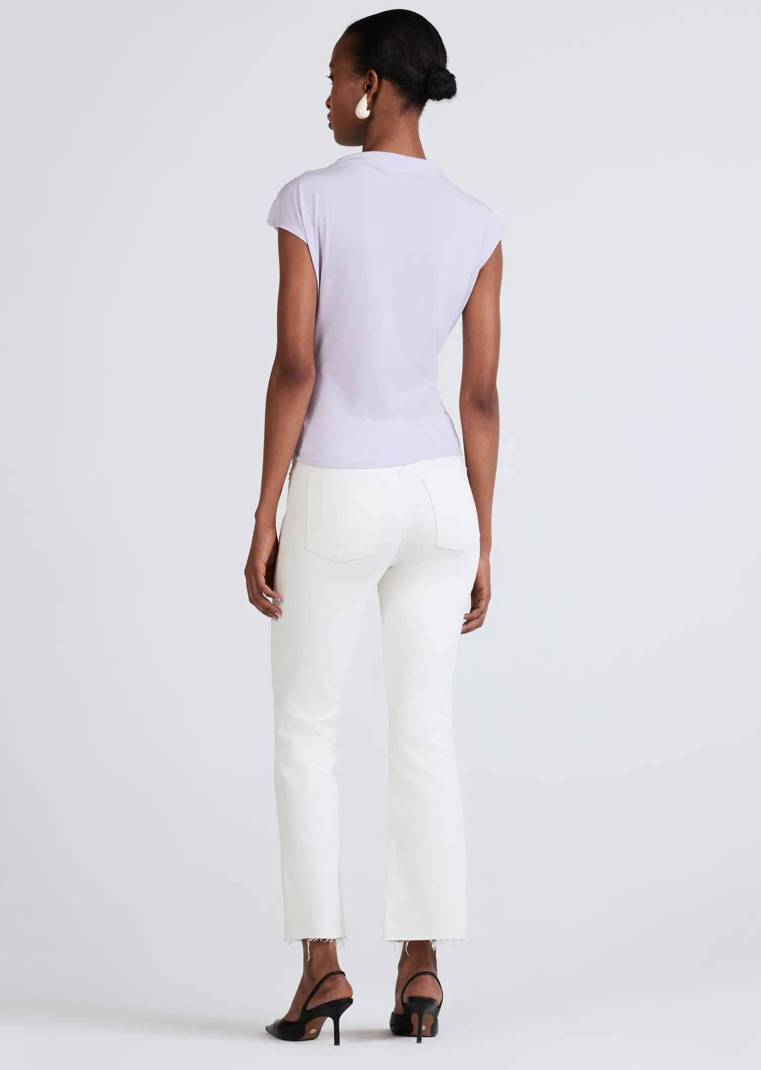 Women Derek Lam Tops<Sasha Cap Sleeve Ruched Tee