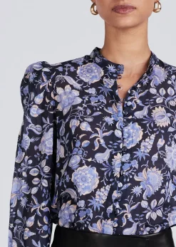 Women Derek Lam Tops<Savannah Pleated Sleeve Button Down Blouse
