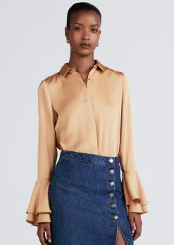 Women Derek Lam Tops<Selma Button Down Flare Cuff Blouse