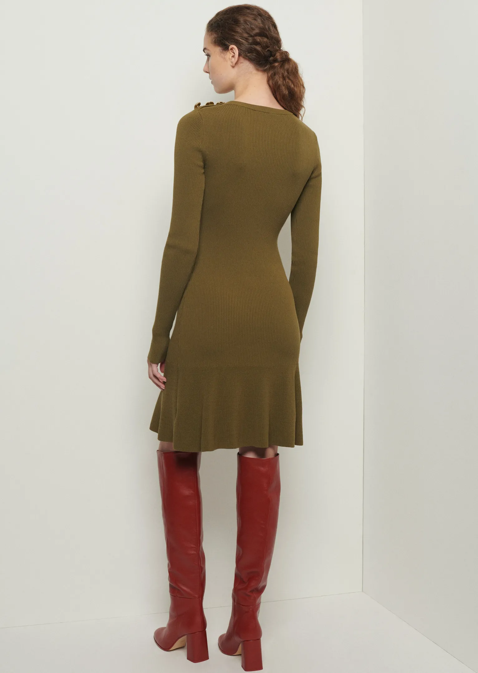 Women Derek Lam Dresses & Skirts<Vanessa Long Sleeve Flounce Hem Dress