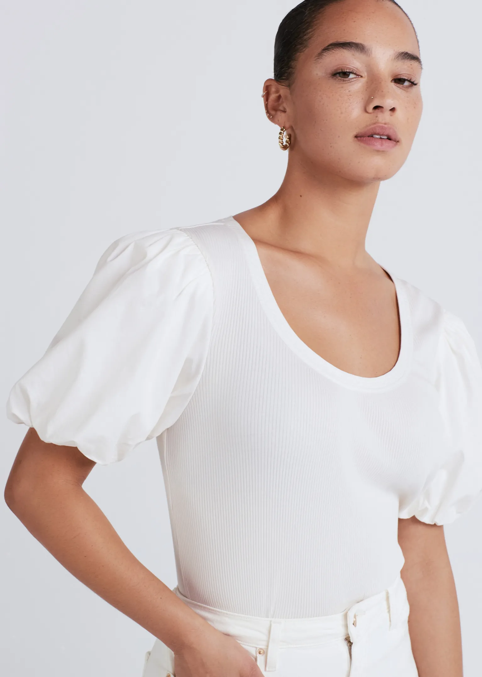 Women Derek Lam Tops<Willa Balloon Sleeve Scoop Neck Top