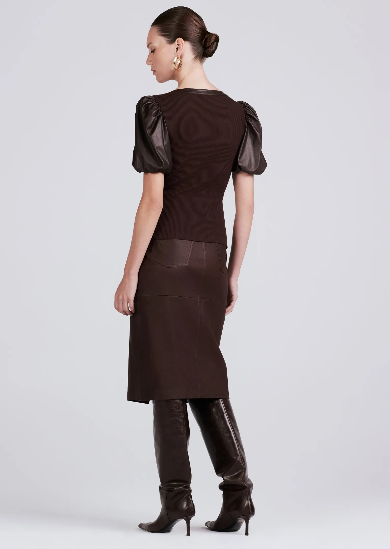 Women Derek Lam Tops<Willa Contrast Balloon Sleeve Top