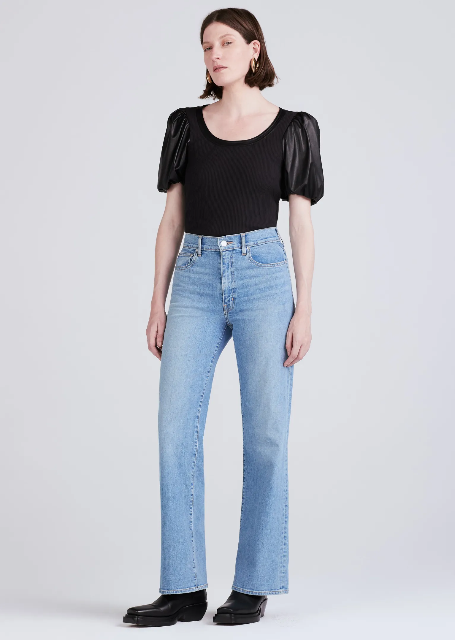 Women Derek Lam Tops<Willa Contrast Balloon Sleeve Top