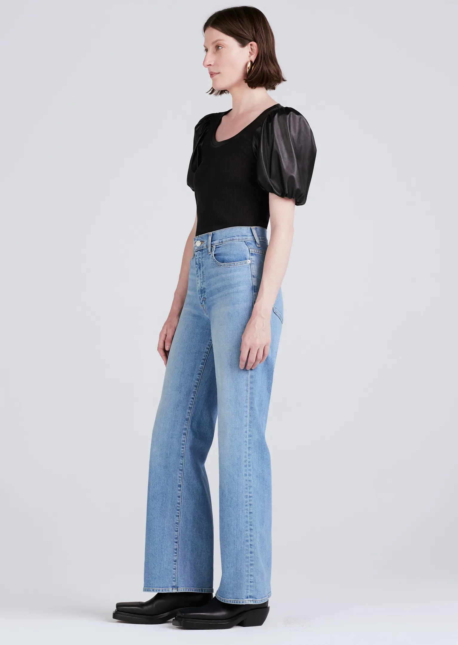 Women Derek Lam Tops<Willa Contrast Balloon Sleeve Top